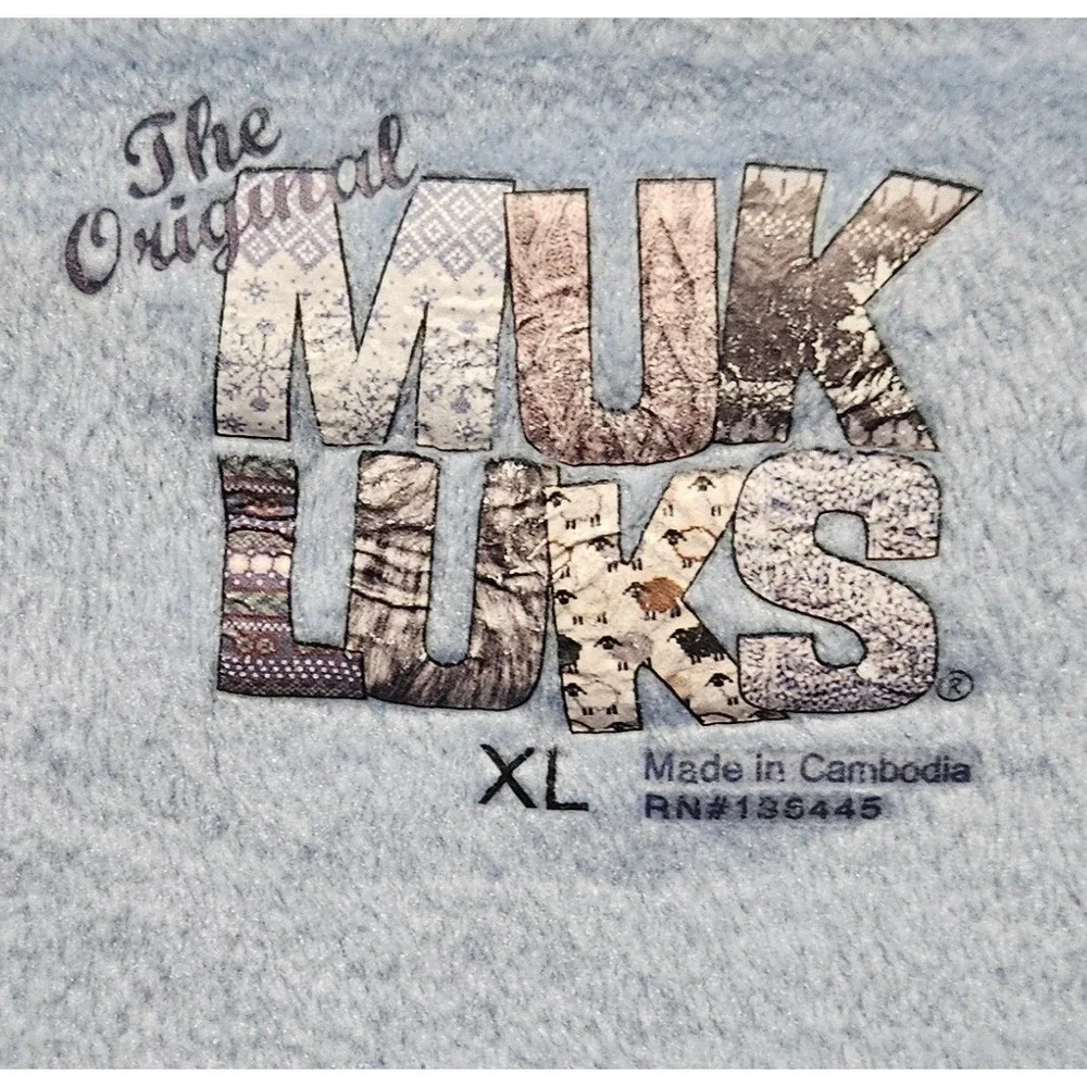 MUK LUKS Women's Light Blue Velour Scottish‎ Terrier Dog Applique Sweatshirt XL - Picture 6 of 9